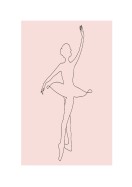 Pink Ballerina Dancing | Gör en egen poster