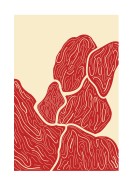 Red And Beige Shapes | Gör en egen poster