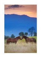 Horses In Mountain Landscape | Gör en egen poster