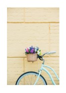 Bicycle With Flowers In Basket | Gör en egen poster